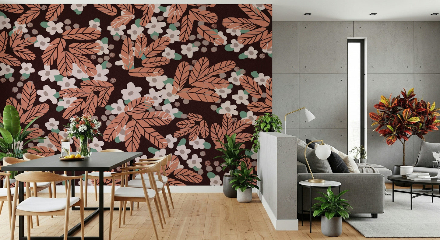 An artistic nature inspired mural for home decor.

