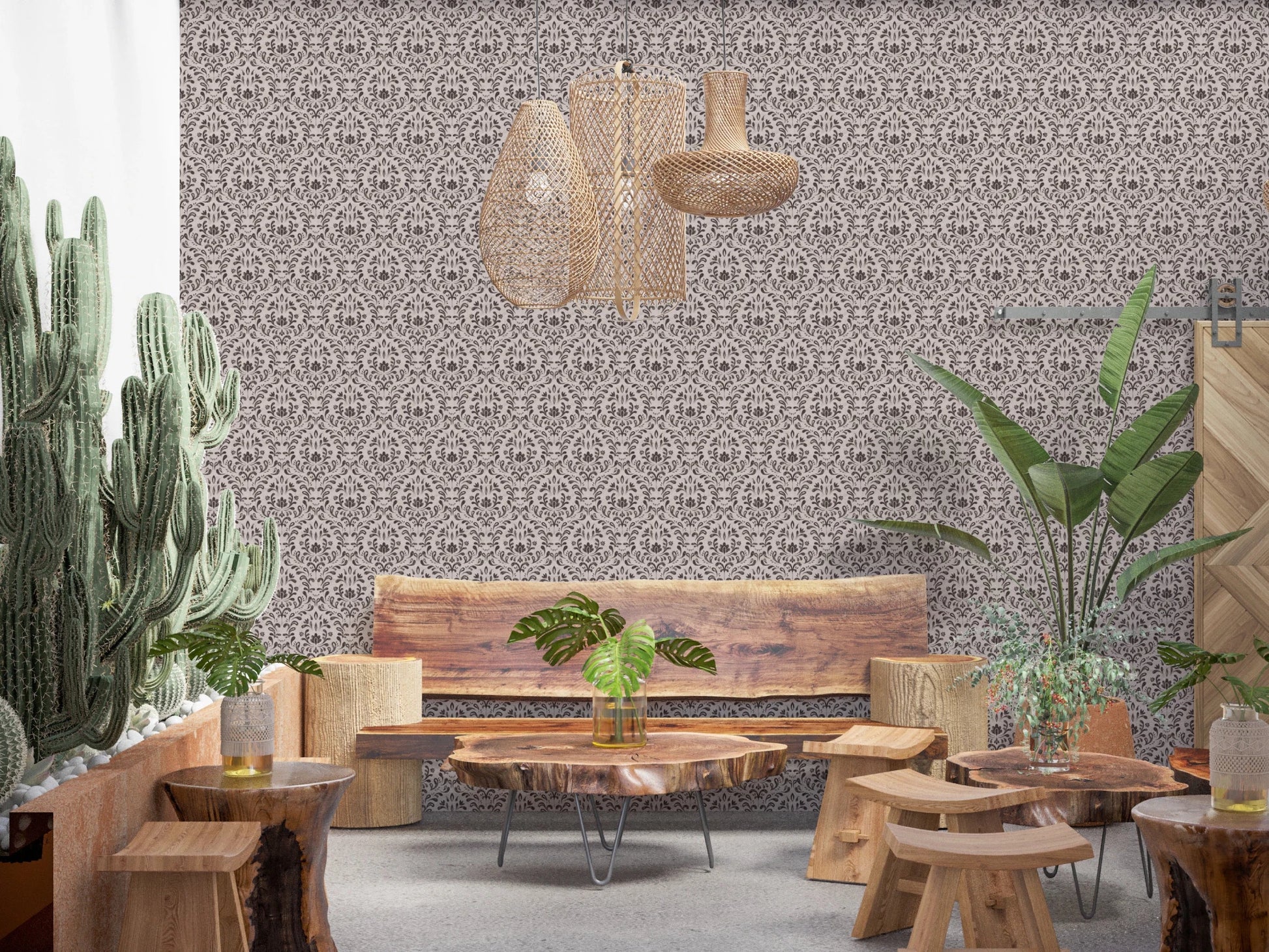 Rustic Damask Wallpaper⁠