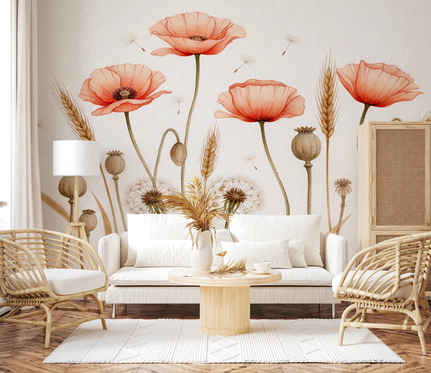 Rustic Floral Haven Wall Mural