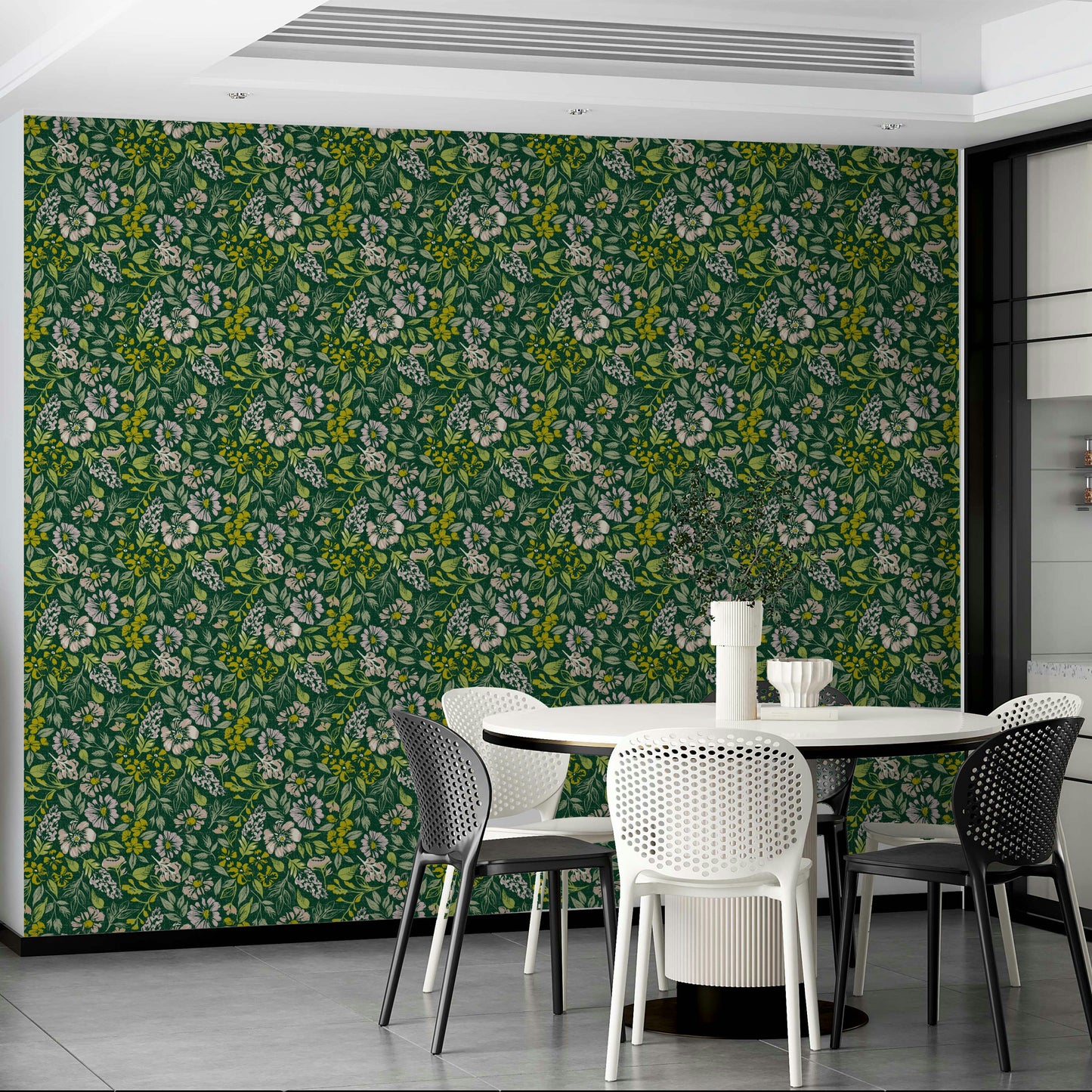 Elegant green mural wallpaper

