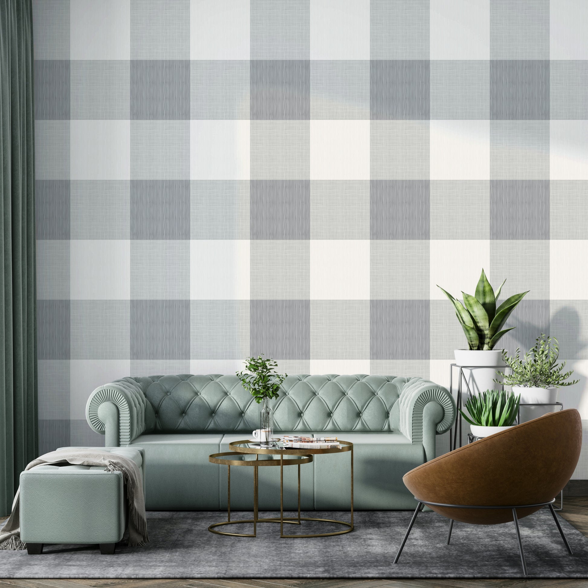 Classic gray checkered wallpaper design


