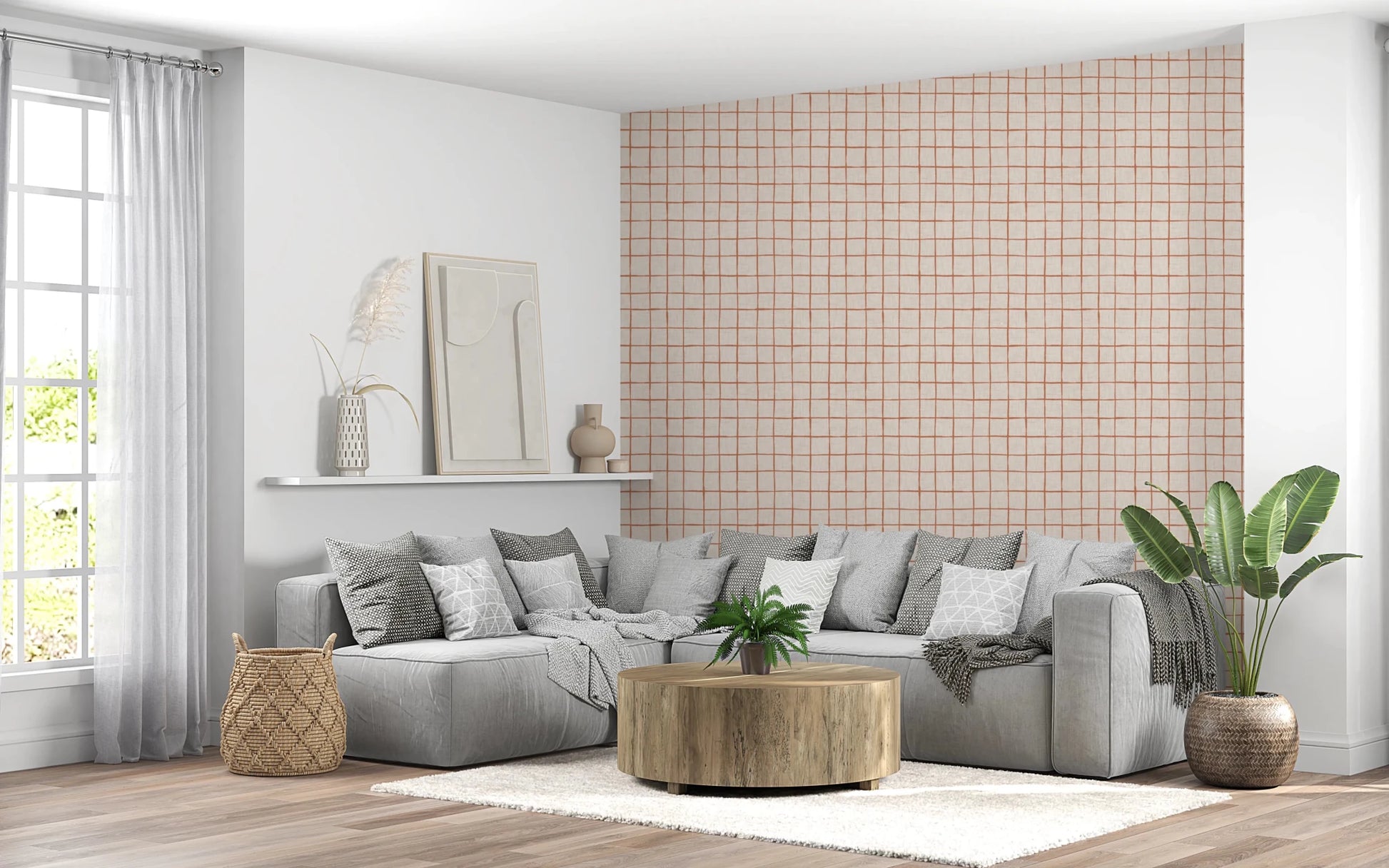 Rustic Grid Design Wallpaper⁠