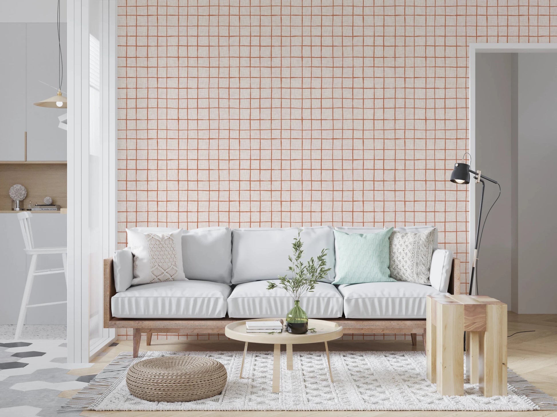 Rustic Grid Design Wallpaper⁠