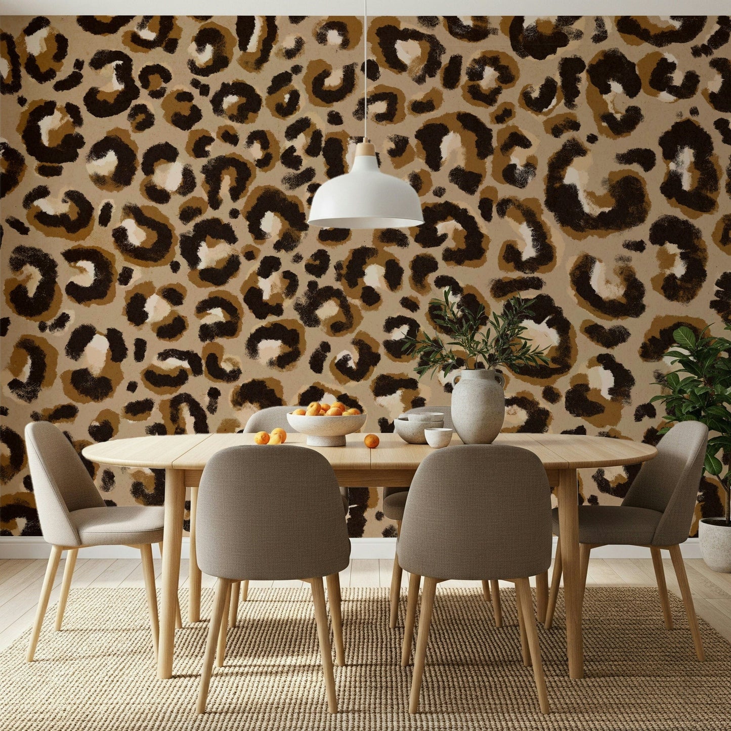 A serene subtle animal pattern wall mural for your decor.