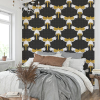 Stylish tropical macaw wallpaper in rustic tones

