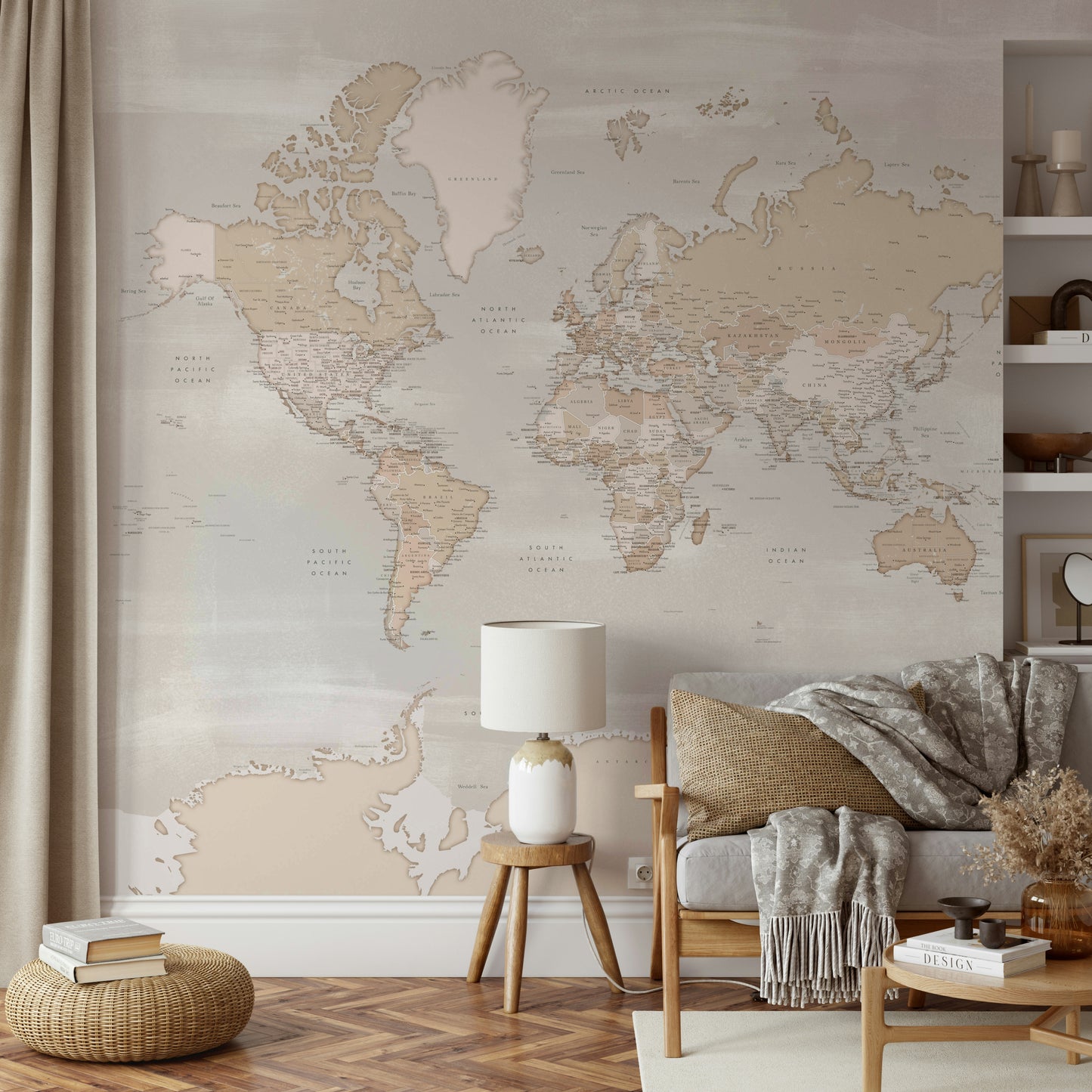 Rustic World Map Wallpaper