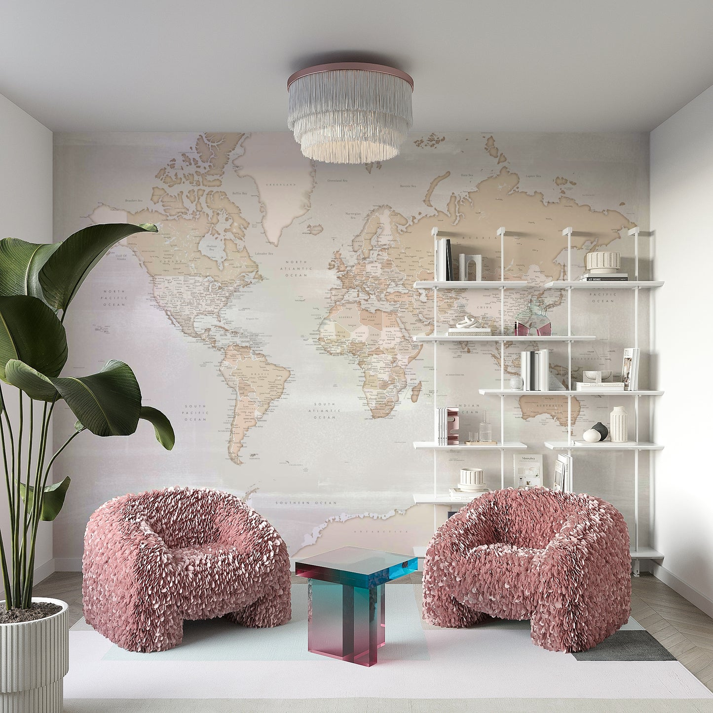 Rustic World Map Wallpaper