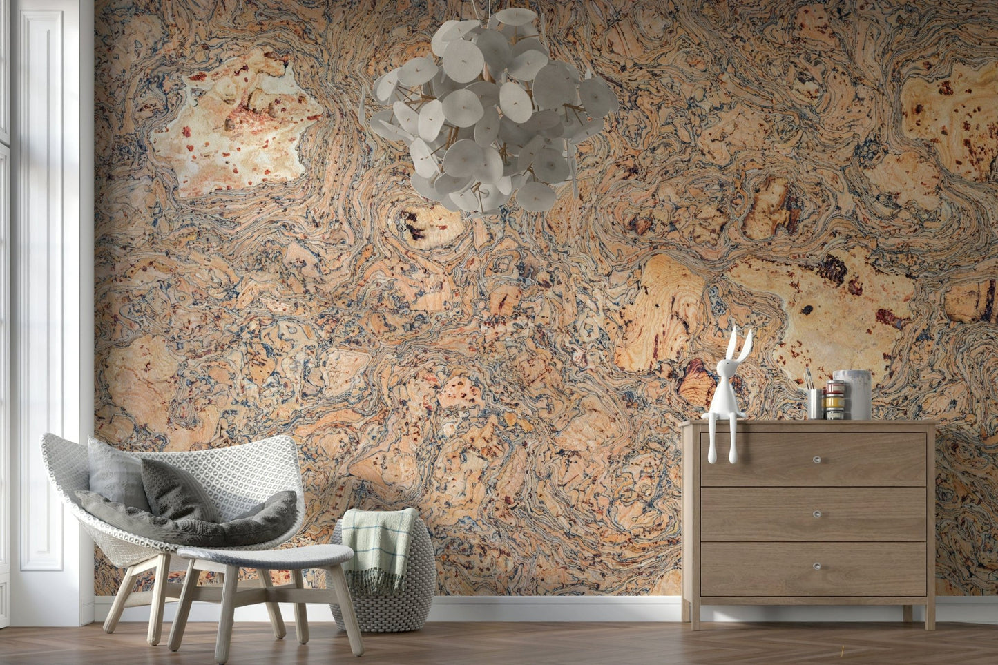 The Rustic Natural Cork Pattern, a unique, organic, and earthy wall covering.