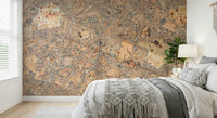 Rustic Natural Cork Pattern wallpaper, featuring swirling beige and brown textures.