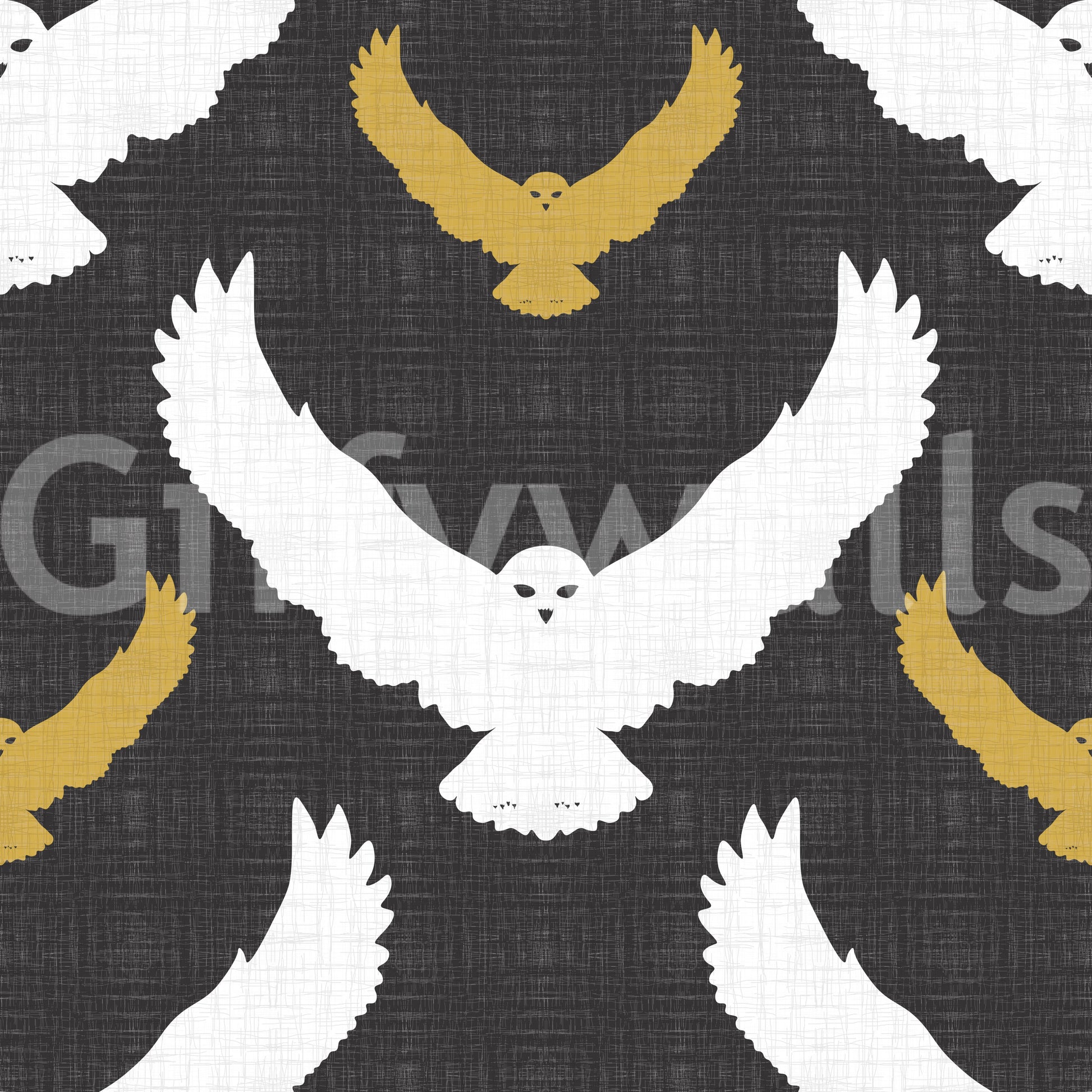 Elegant rustic wallpaper with detailed owl imagery

