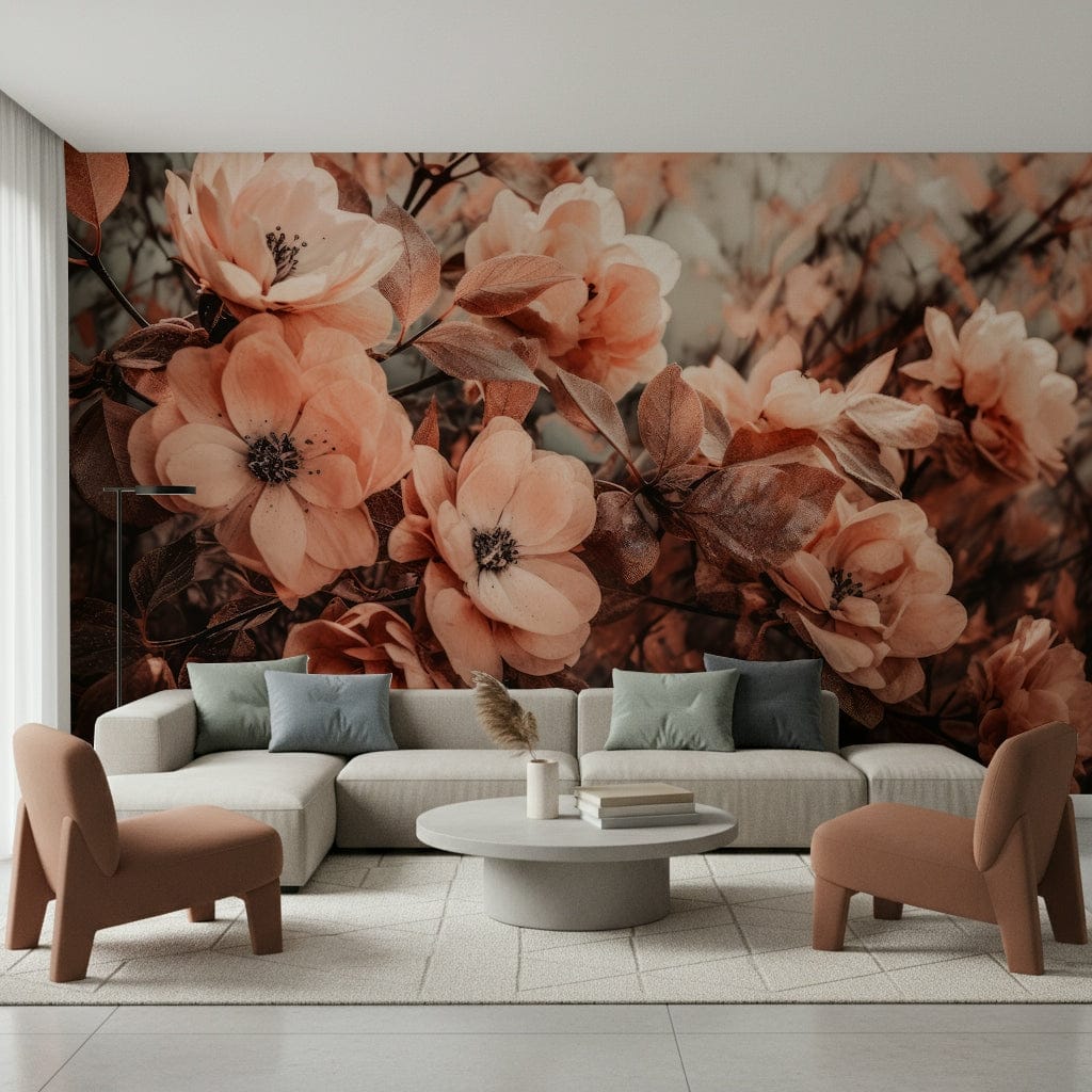 A classic rustic floral wallpaper for walls.

