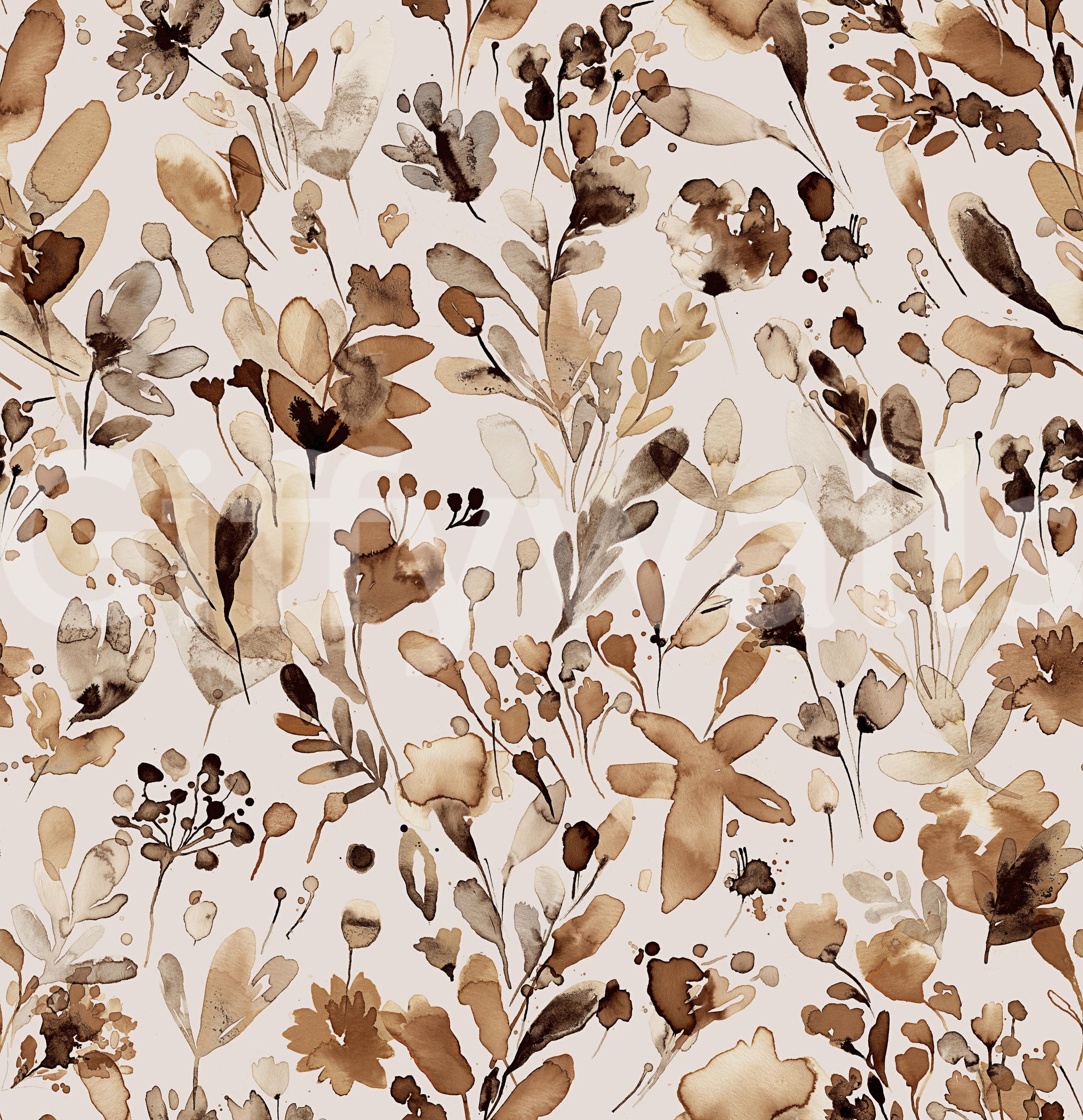 Floral mural with a relaxed, homey feel.

