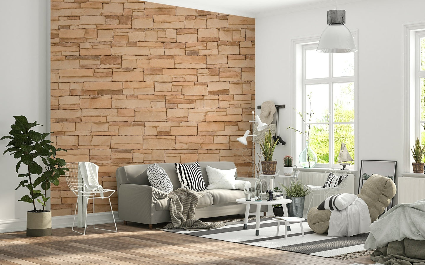 Rustic Stone Appeal Wall Mural featuring natural stone textures in earthy tones for cozy, rustic interiors.