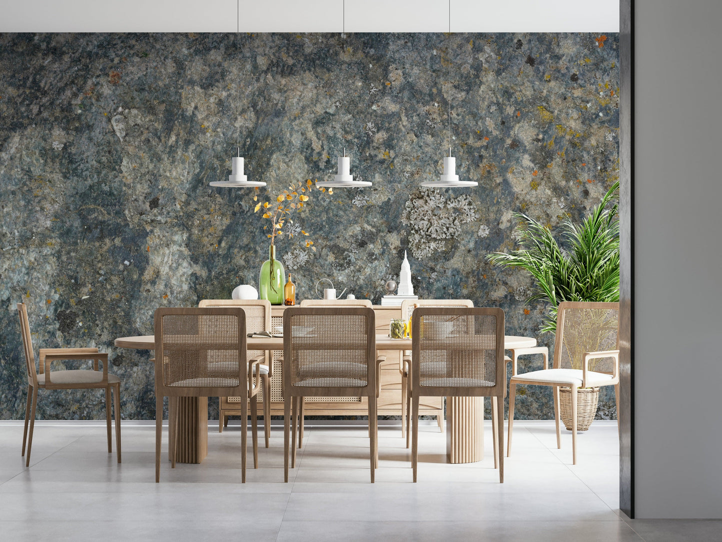 Stone texture wallpaper with soft, whisper-like effects for modern, serene spaces.