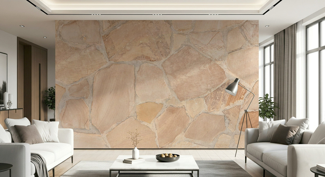 Natural rustic stone texture in earthy tones, decorative wall mural