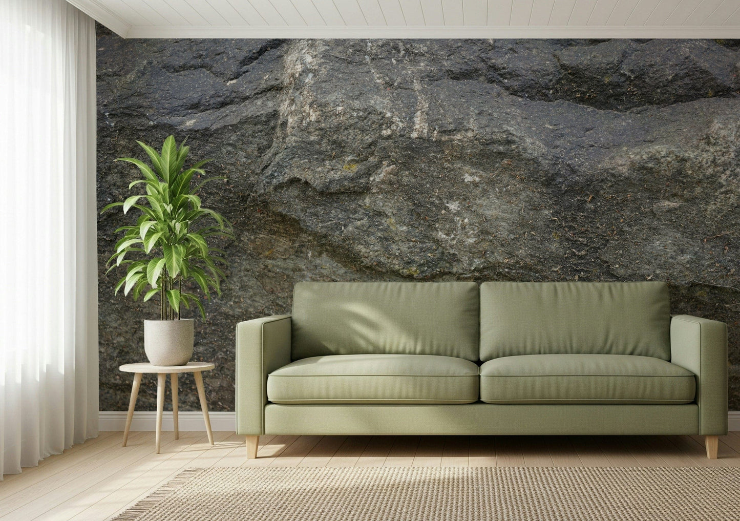Aged Stone Wall Mural — textured stone design adding depth and character to interiors.
