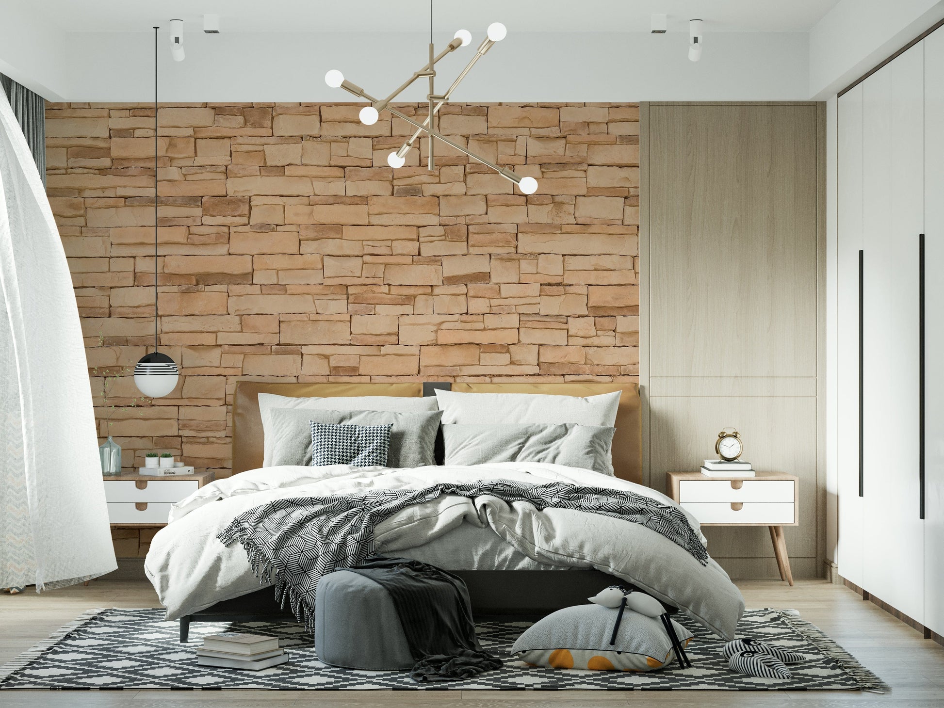 Rustic Stone Appeal Wall Mural combining natural stone textures and earthy tones for sophisticated, rustic interiors.