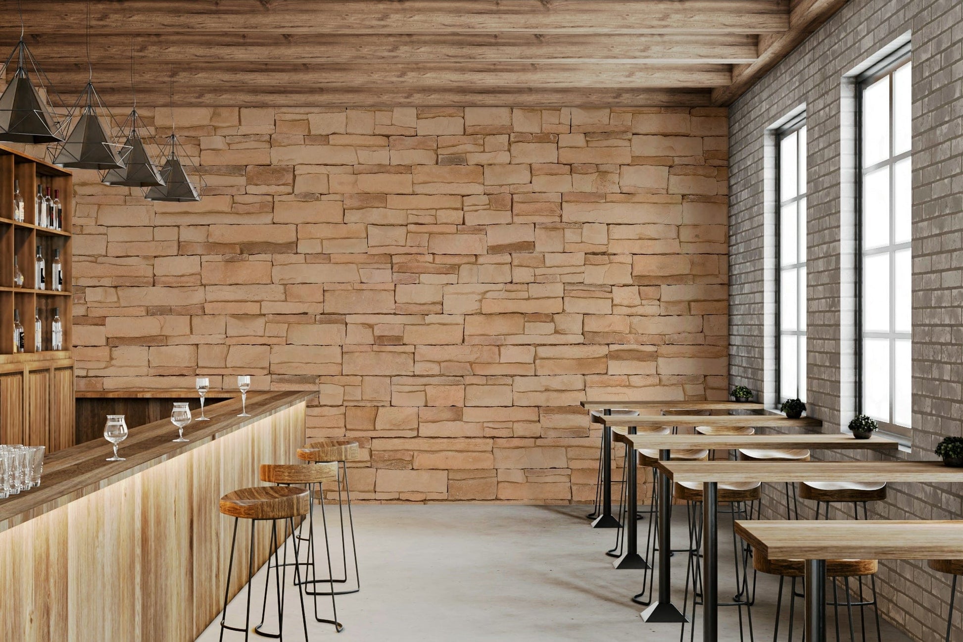 Rustic Stone Appeal wallpaper mural with tactile textures and layered stone patterns for authentic appeal.