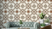Terracotta tile wall mural

