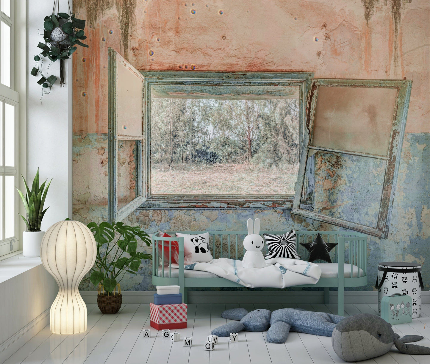 Rustic Window Wall Mural