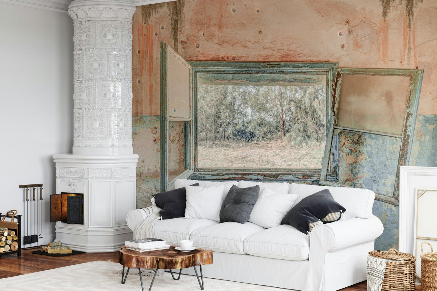 Rustic Window Wall Mural