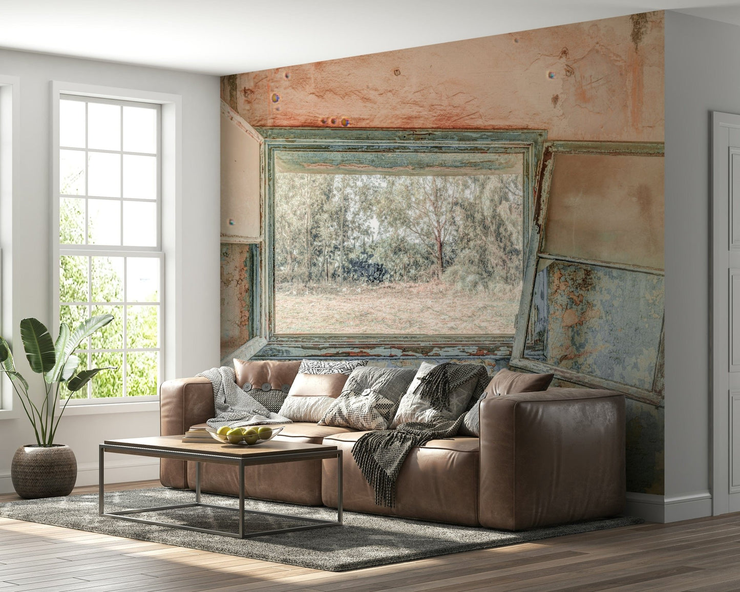 Rustic Window Wall Mural