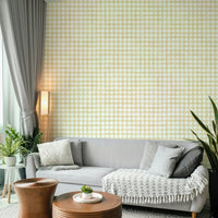 Watercolor check wallpaper in gentle tones
