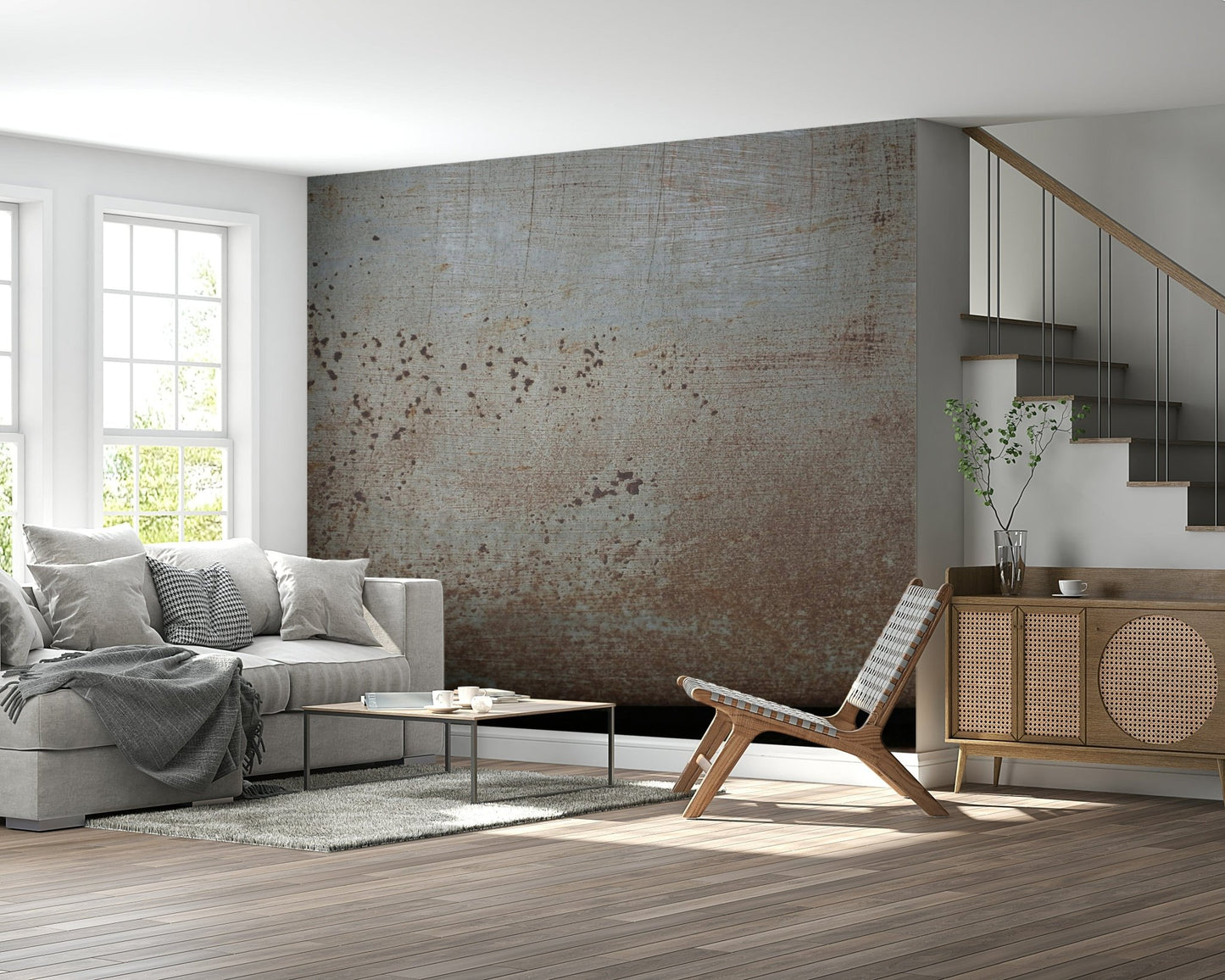 Grunge rust effect wall mural with layered marks