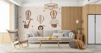 Safari Hot Air Balloons Nursery Wall Mural