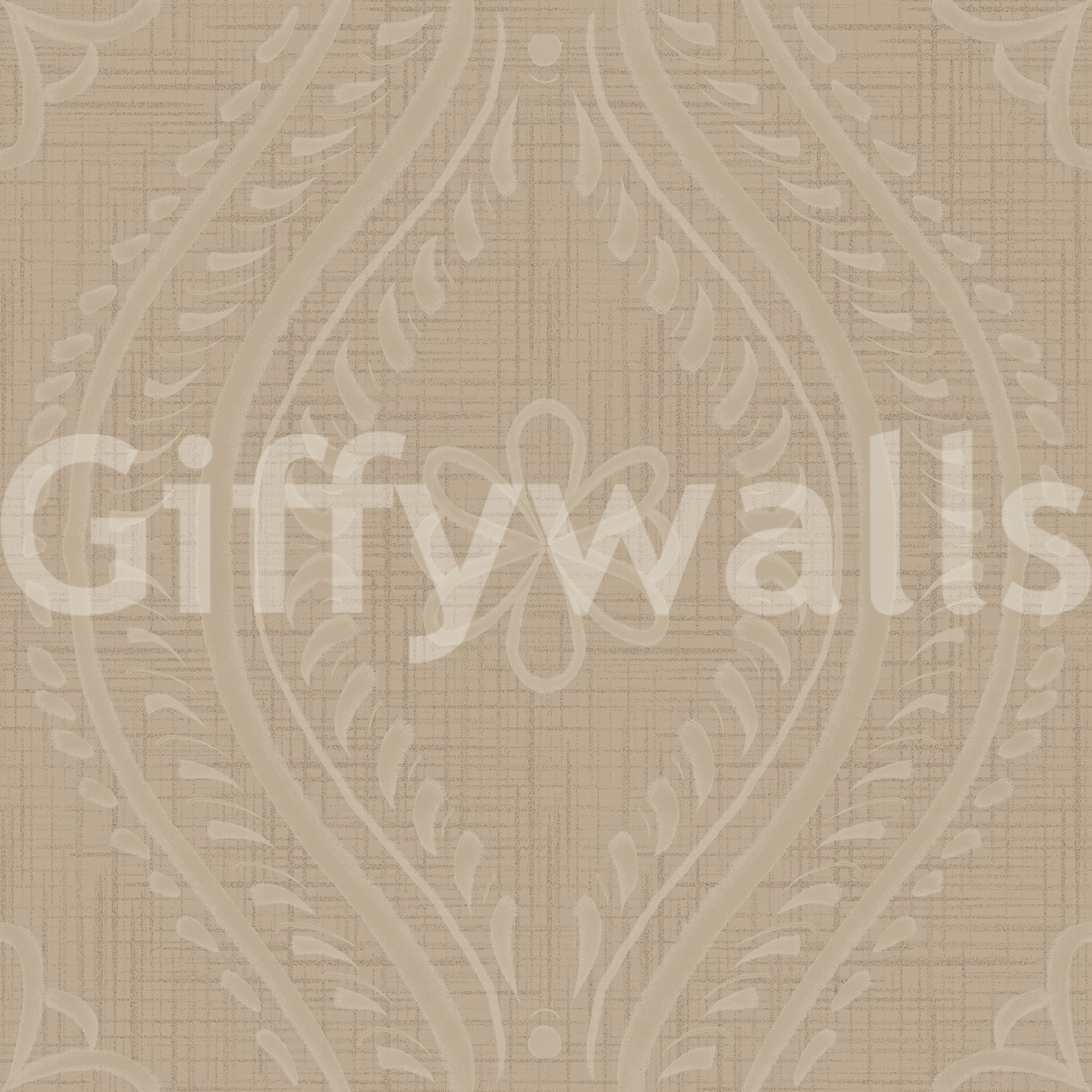 Faded traditional pattern wallpaper in warm neutrals

