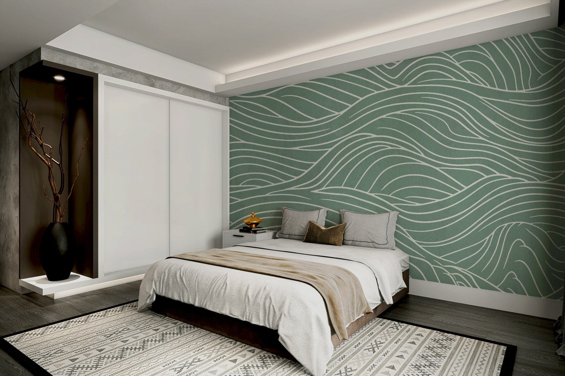 Wall mural showing a quiet abstract scene

