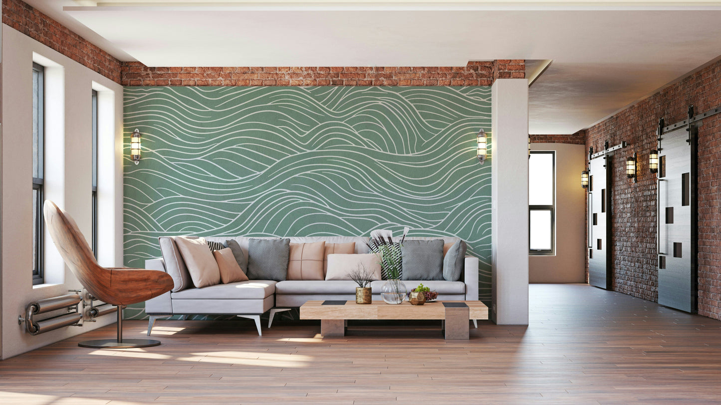 Wall mural with whimsical shapes and colors

