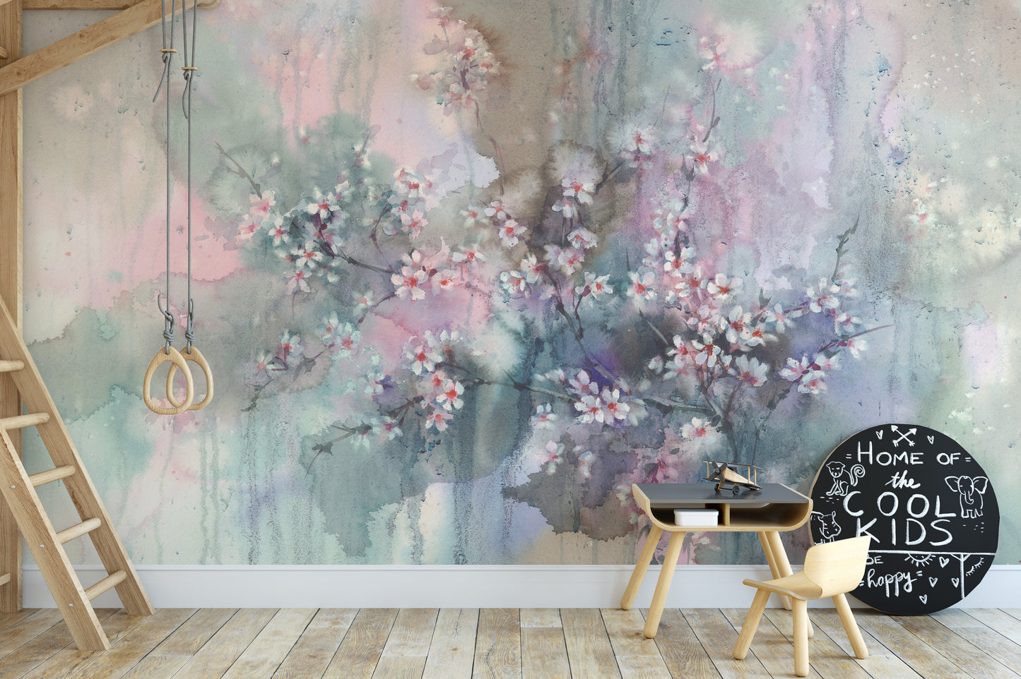 Sakura Watercolor Flower Wallpaper Wall Murals - Giffywalls