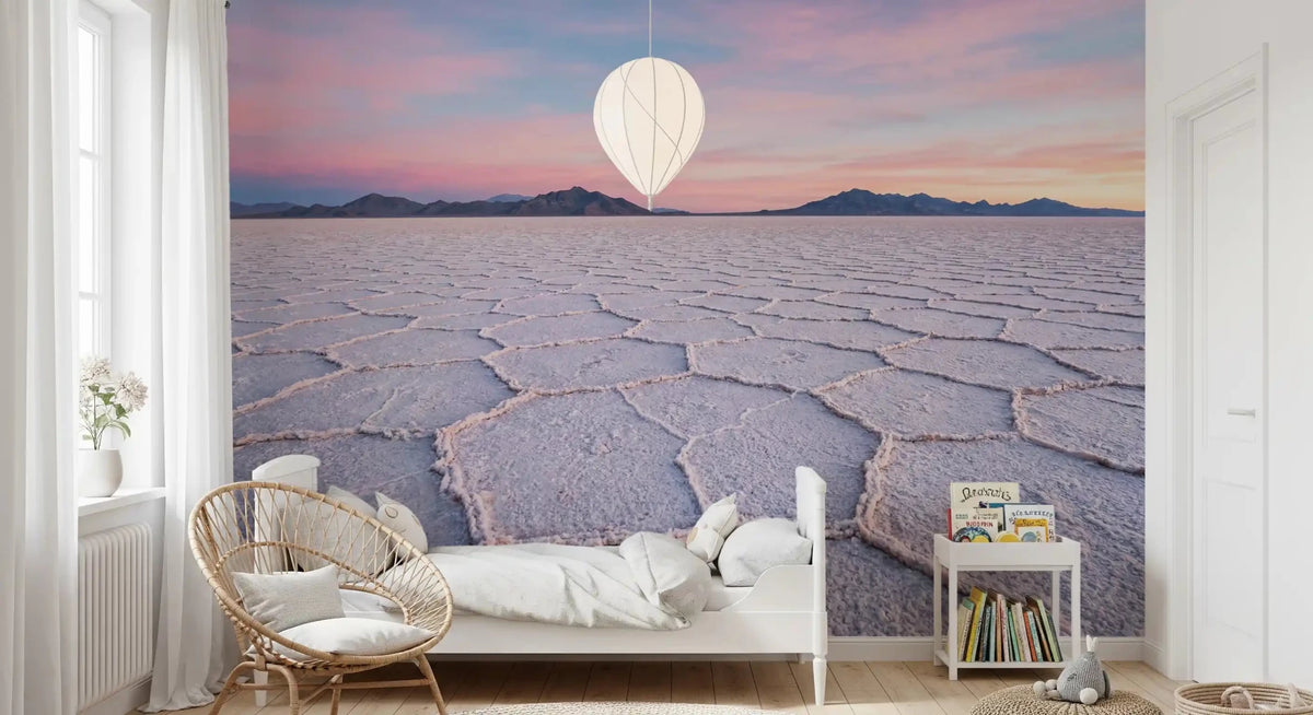 Wall mural of salt flats, perfect for modern Kids room walls.