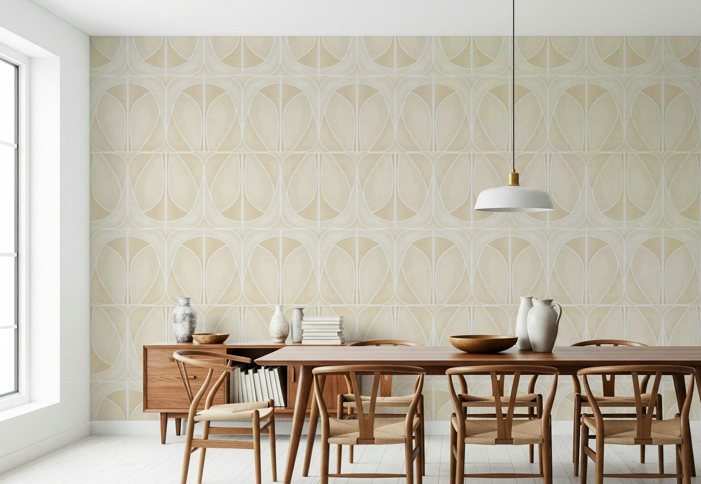 Sand Charm Softy Dèco Geometries organic peel stick wallpaper