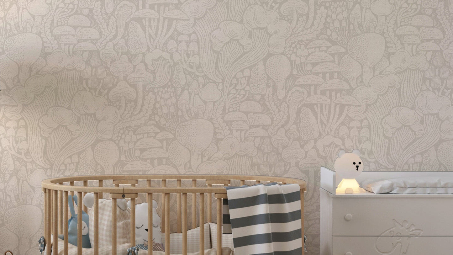 Sand Fungi Forest Silhouettes Wallpaper⁠