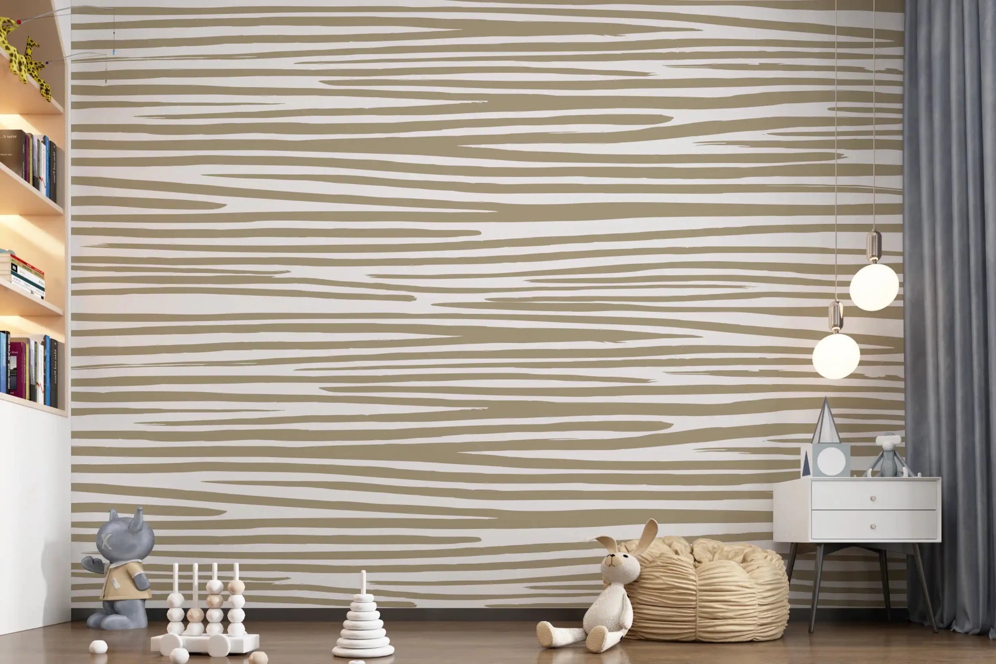 Sand Stripe Flow Wall Mural with a matte finish aesthetic