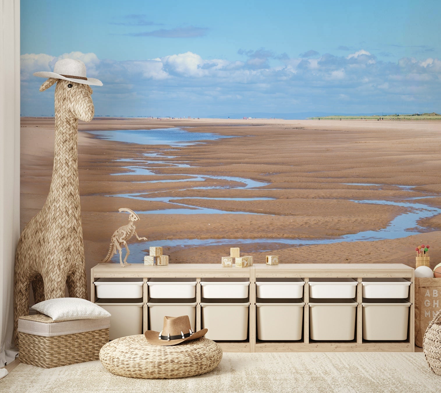 Peaceful shoreline wallpaper featuring a quiet sandy beach scene.

