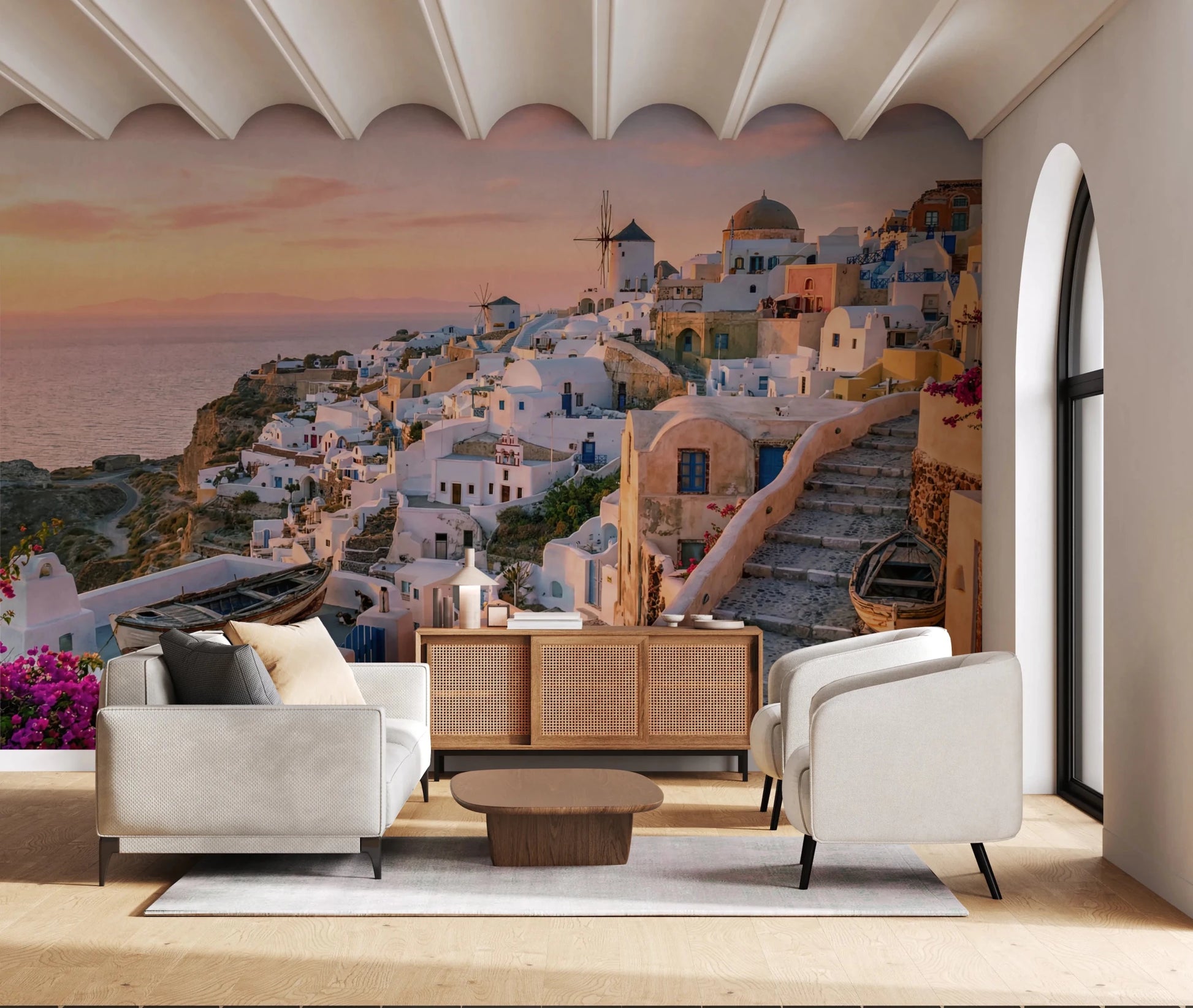 Santorini Sunset Wall Mural