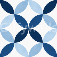 The Sapphire Petals mural makes a bold and serene statement.

