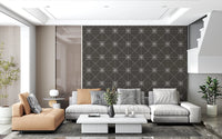 Sashiko Hana - Goshi - Latticed Flower Stitch On Silhouette Wallpaper⁠