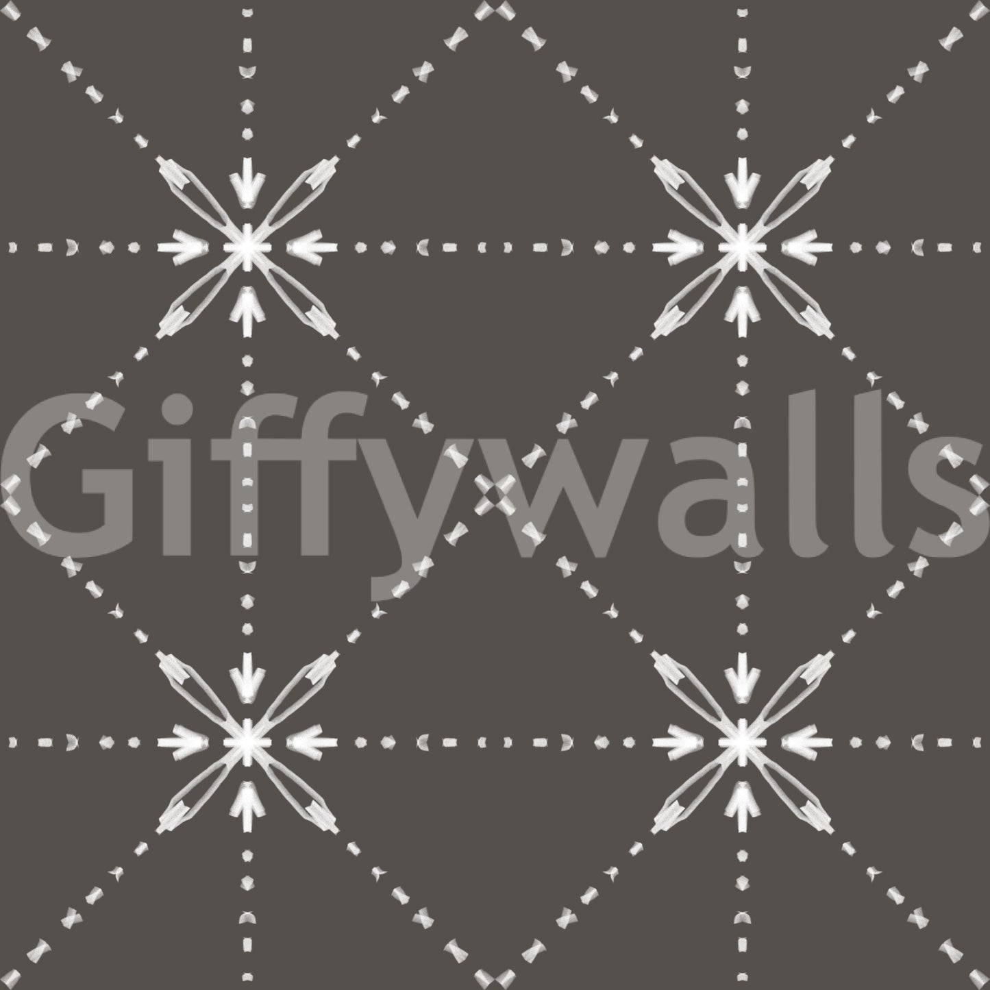 Sashiko Hana - Goshi - Latticed Flower Stitch On Silhouette Wallpaper⁠