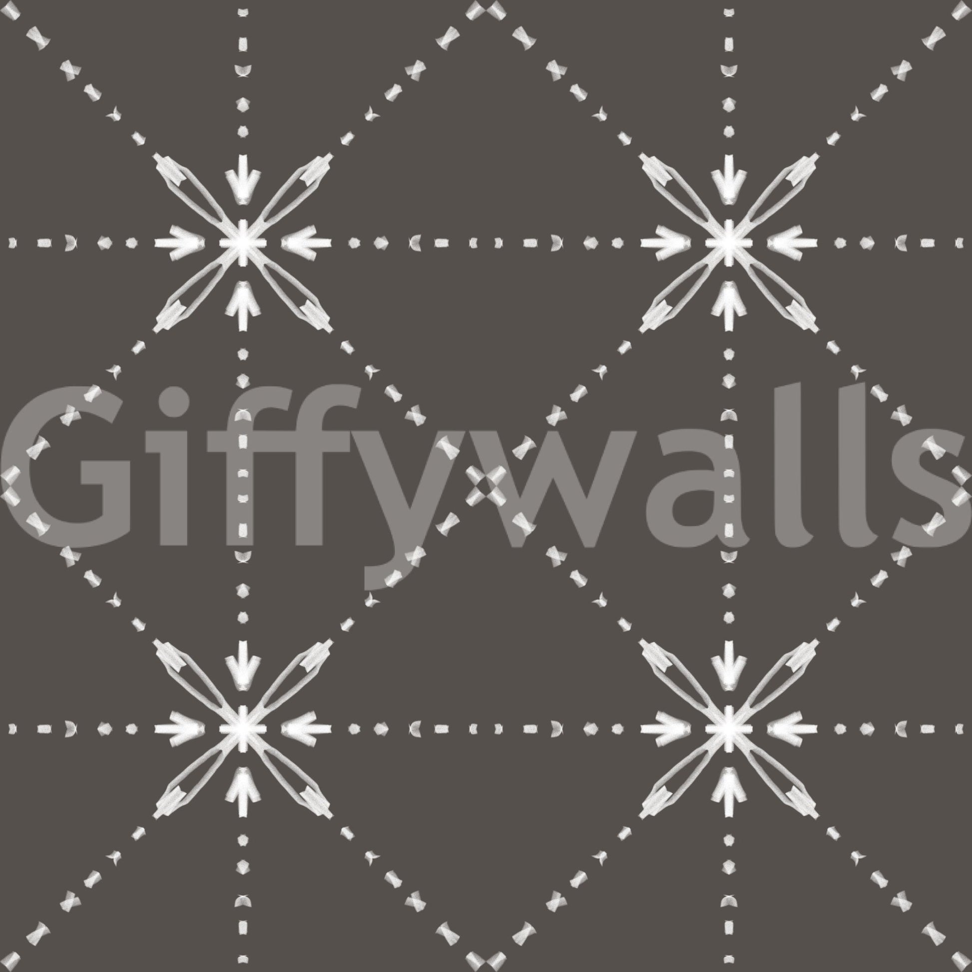 Sashiko Hana - Goshi - Latticed Flower Stitch On Silhouette Wallpaper⁠