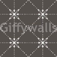 Sashiko Hana - Goshi - Latticed Flower Stitch On Silhouette Wallpaper⁠