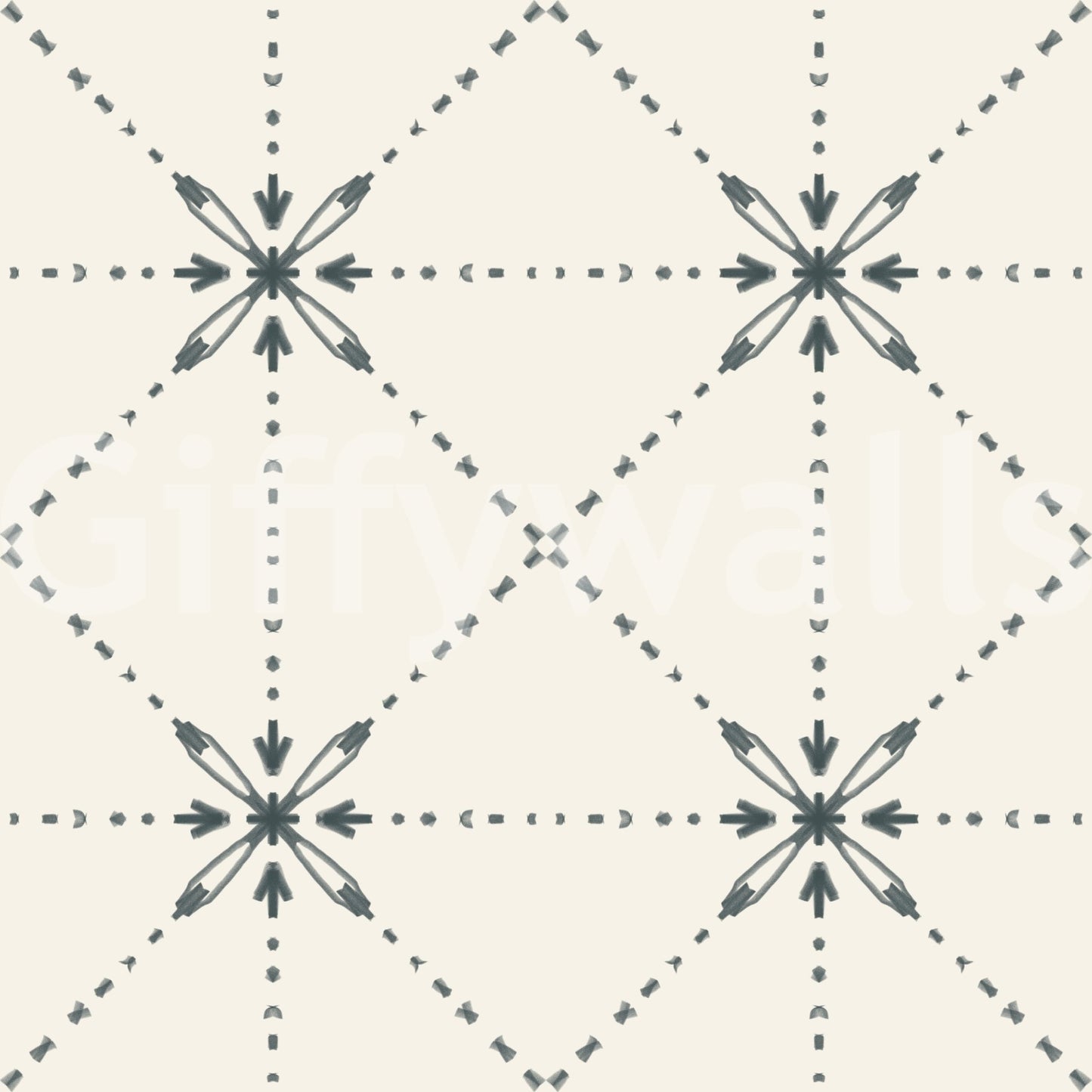 Sashiko Hana - Goshi - Latticed Flower Stitch Outer Space Wallpaper⁠