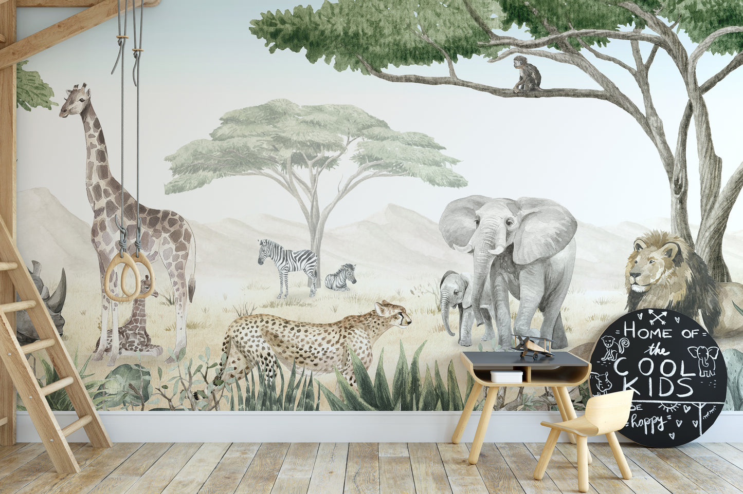 Savannah Jive Mural peel and stick Wallpaper - Giffywalls