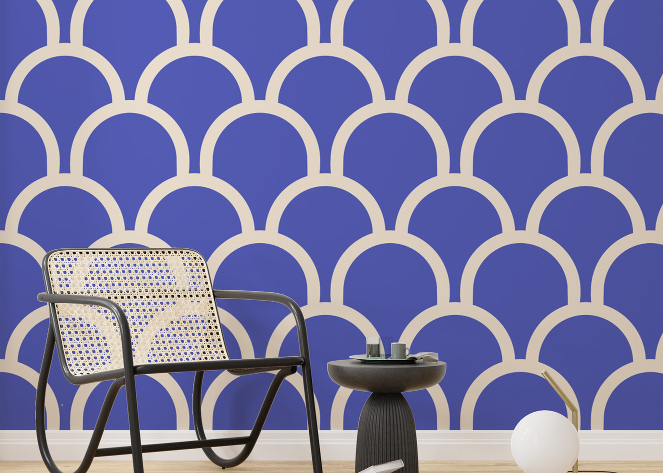 Scallop Purple Color Wallpaper for stylish walls