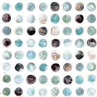 Aqua polka dot wallpaper perfect for nurseries or bathrooms.


