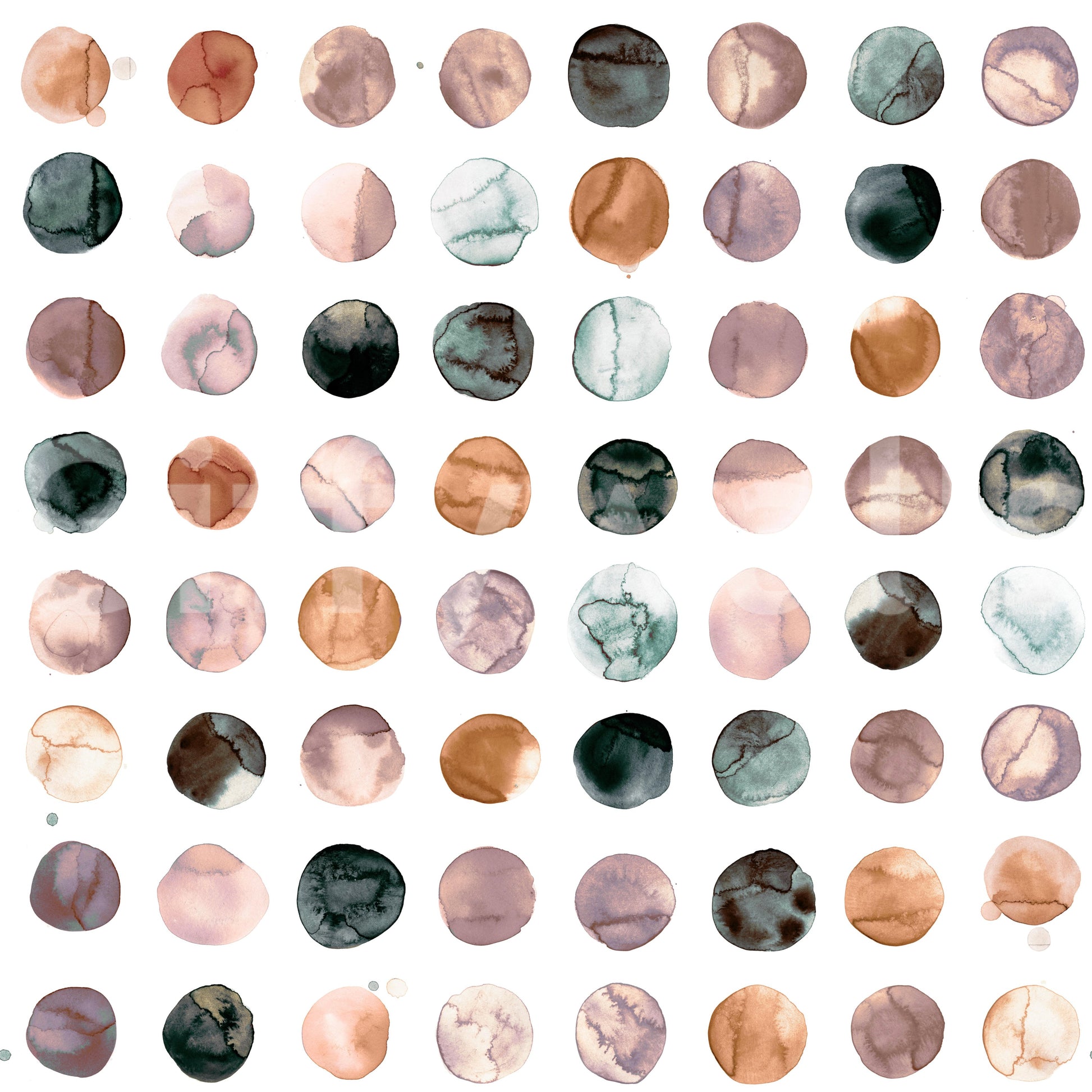 Soft and modern mural with hand-painted dots.

