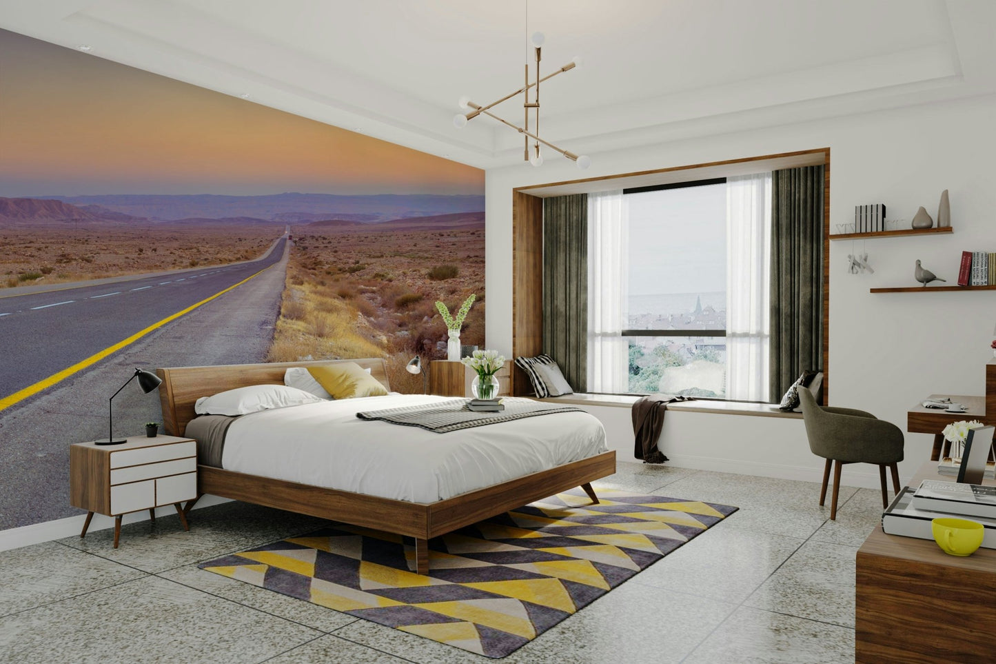 Peaceful desert path wallpaper
